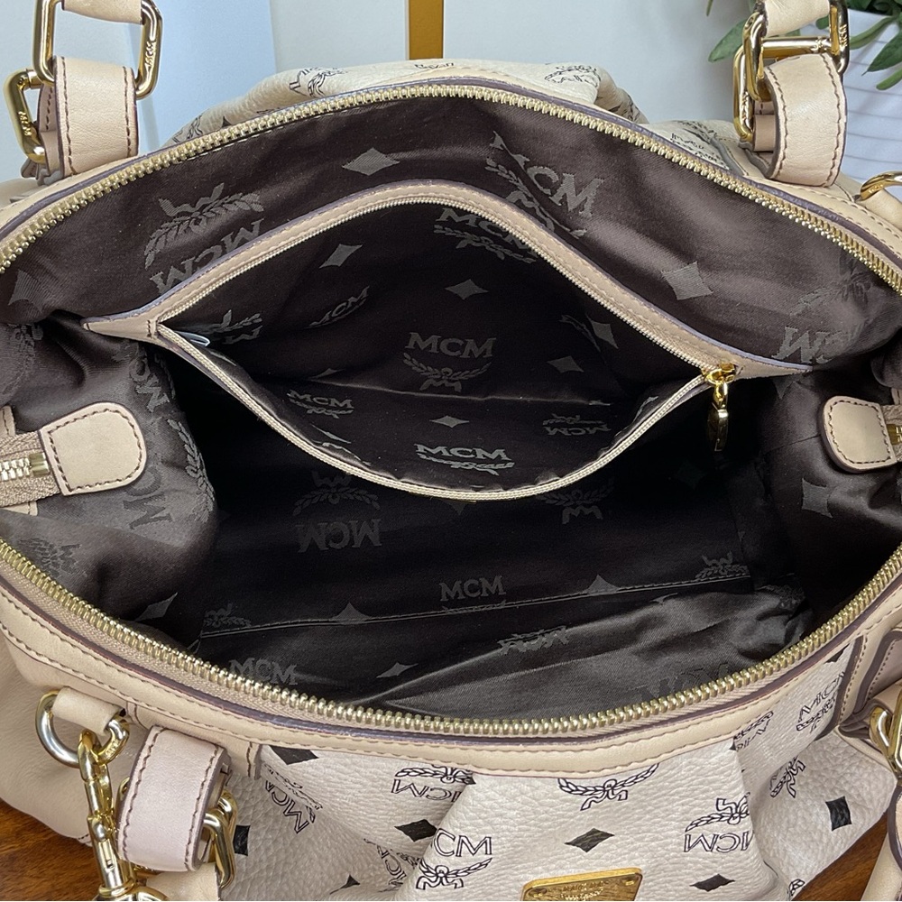 MCM Tan Monogram Satchel - Picture 12 of 16